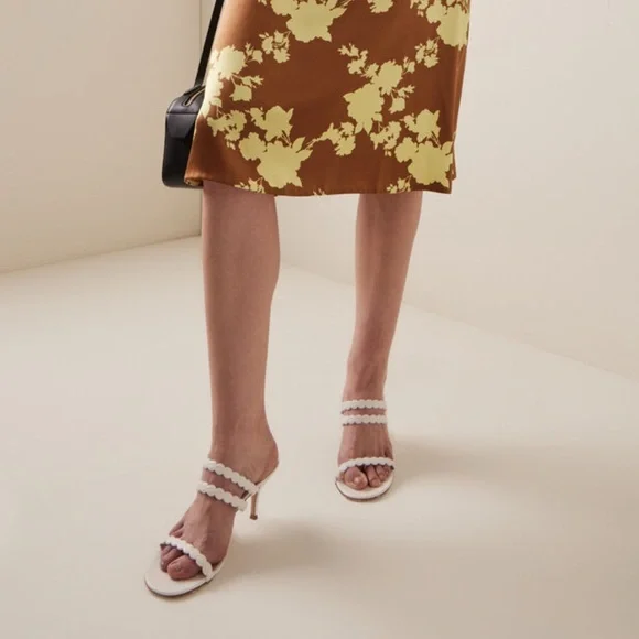 Gianvito Rossi White Leather Strappy Sandals Mules Heels - Picture 3 of 13